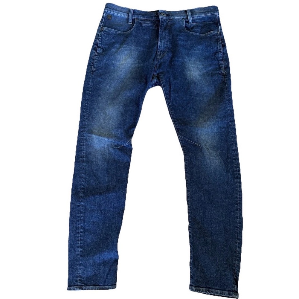 G-Star Raw Denim Jeans Mens 34x28 Blue D-Staq 3D Slim Fit Dark‎ Wash Moto Y2K